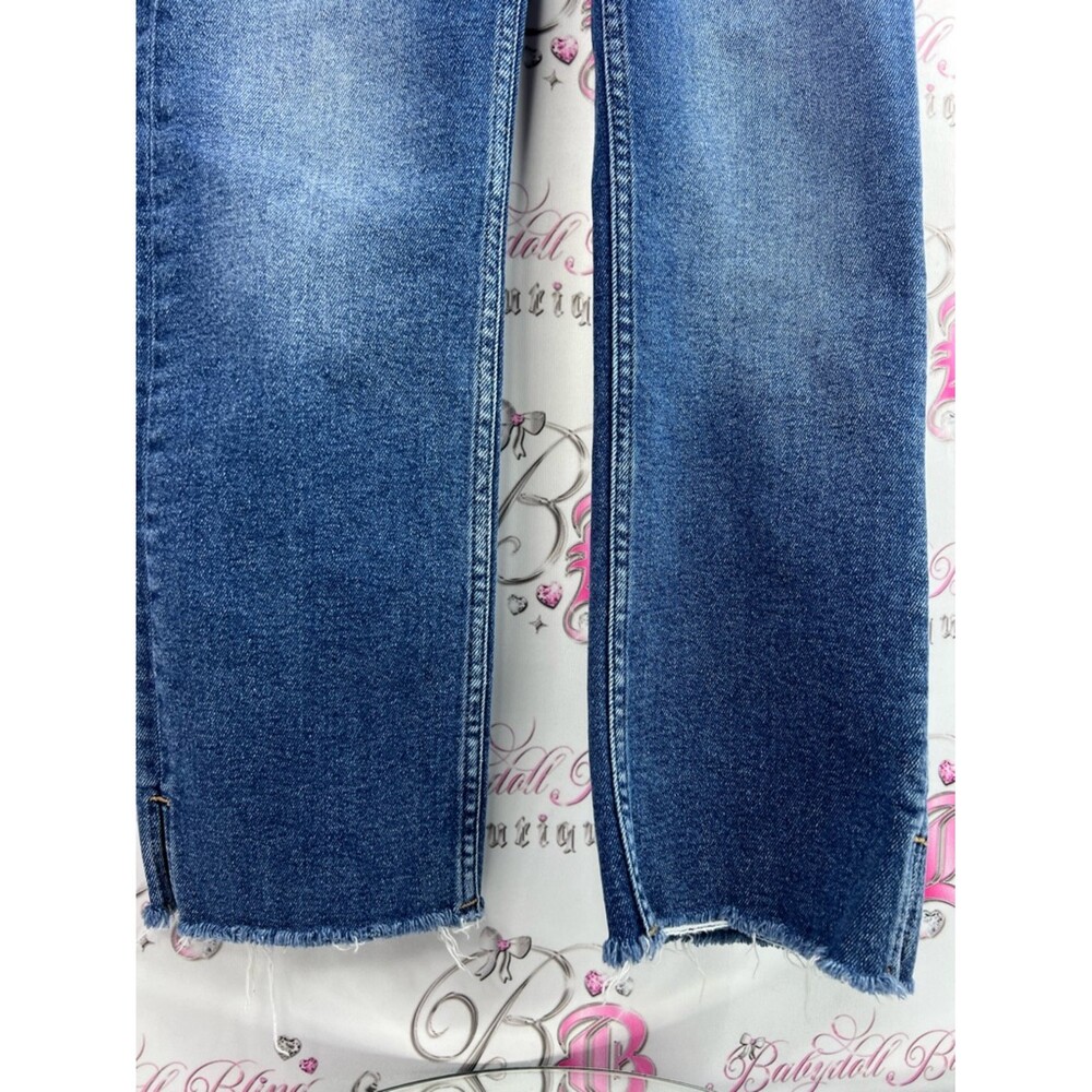 Zara jeans denim distressed him light Blue Straight-Leg Jeans - Picture 3 of 10